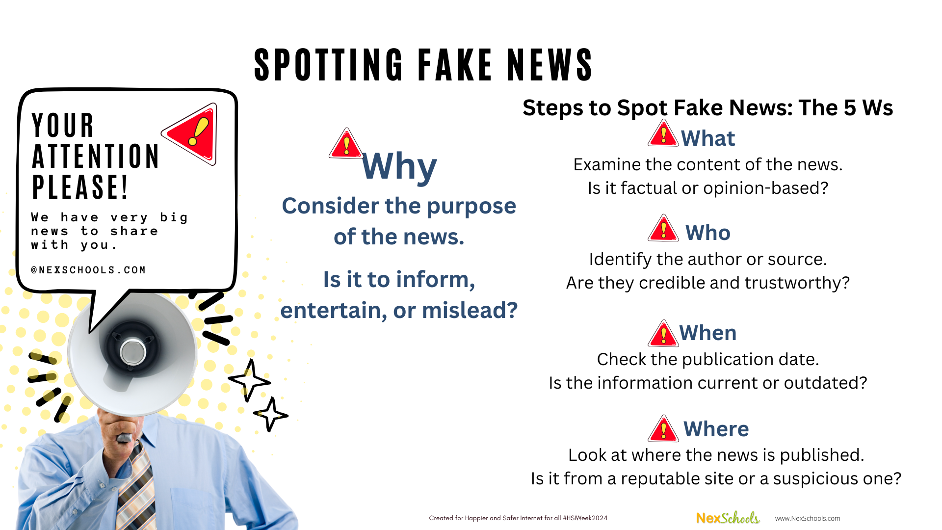Spotting Fake News, 5 W Approach to spotting Fake News, Teachers Resources to FAke Information, Hacks for fake spotting, How to find if this is a fake, UNESCO's MIL, PD Program for Information Literacy and Fake News, School Teacher Training By Mradula Singh